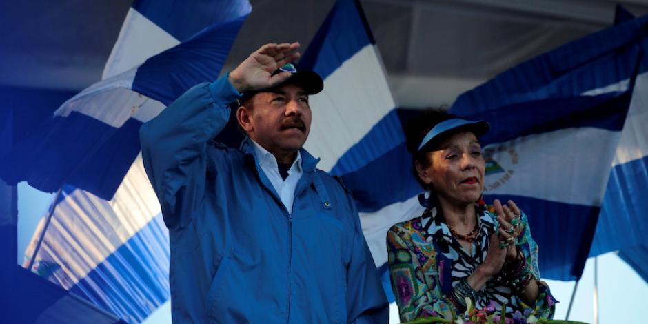 Daniel Ortega y su esposa, Rosario Murillo, en imagen de archivo.