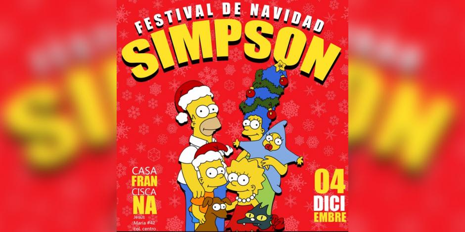 El Festival de Navidad Simpson se realizará el 4 de diciembre en Casa Franciscana, colonia Centro.