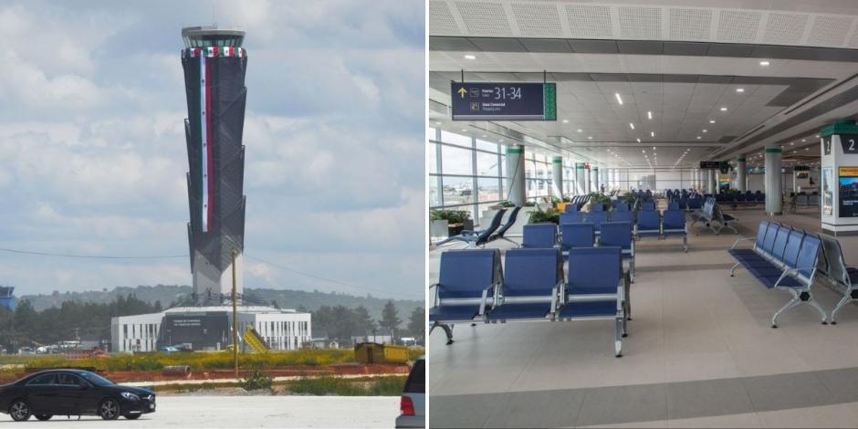 En las fotografías, avances de la construcción del Aeropuerto Internacional "Felipe Ángeles" (AIFA).