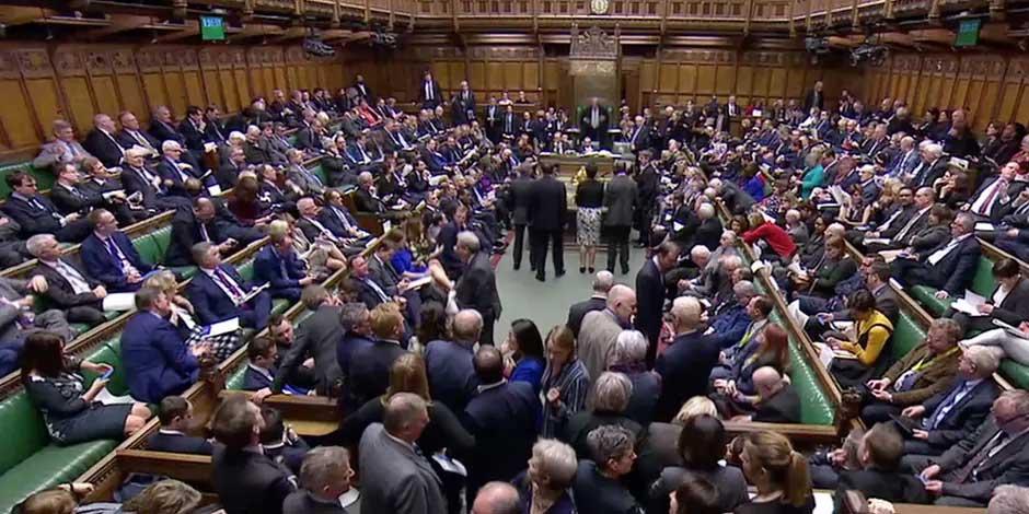 Vista del Parlamento británico en Londres durante la votación de enmiendas