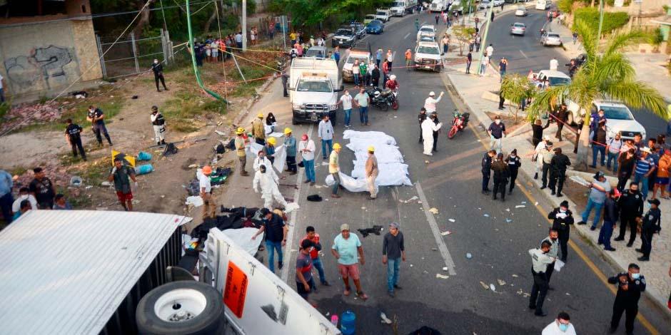 El pasado 9 de diciembre, un accidente carretero provocó la muerte de 56 migrantes.