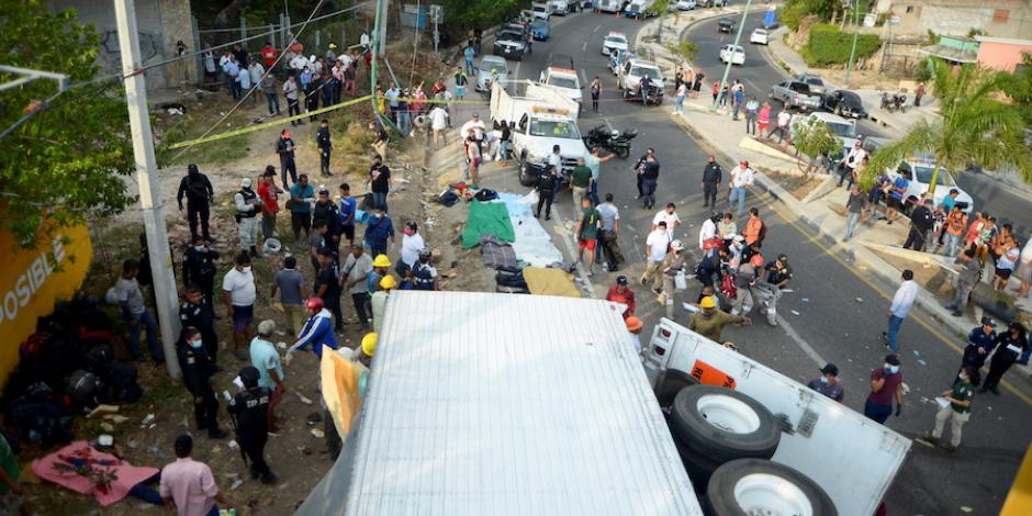 Sitio de la tragedia, ayer en la carretera de Chiapa de Corzo a Tuxtla Gutiérrez.