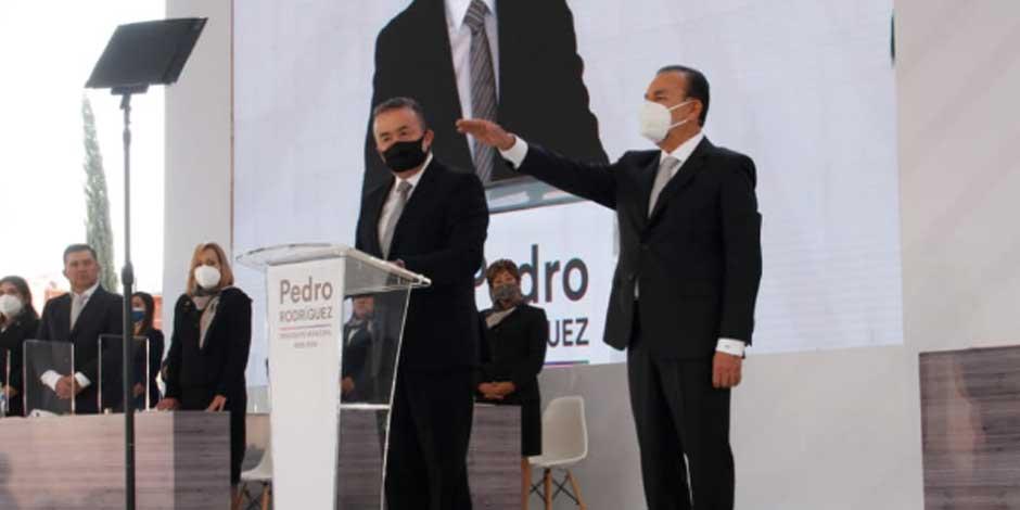 En la imagen, Pedro Rodríguez, quien aseguró que Atizapán volverá a ser el municipio más seguro del Edomex