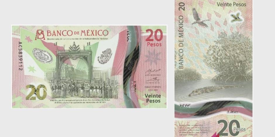 Banxico anuncia que billete de 20 pesos gana premio al mejor conmemorativo.