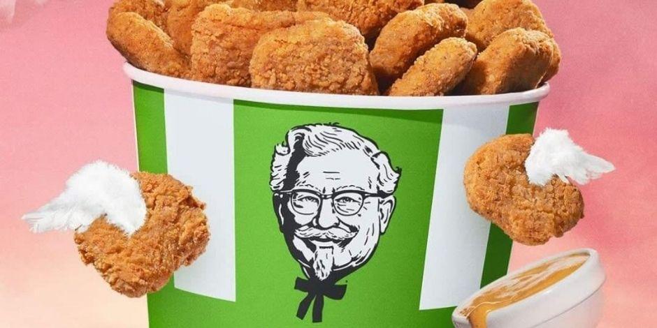 KFC anuncia venta de "pollo frito" de origen vegetal.