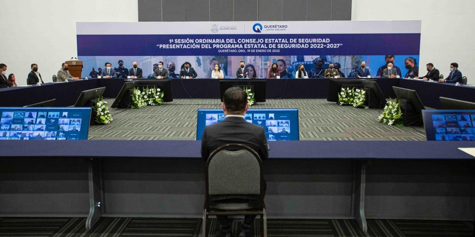 Durante la la primera Sesión Ordinaria del Consejo Estatal de Seguridad, en Querétaro, se aprobó el Programa Estatal de Seguridad 2022-2027.