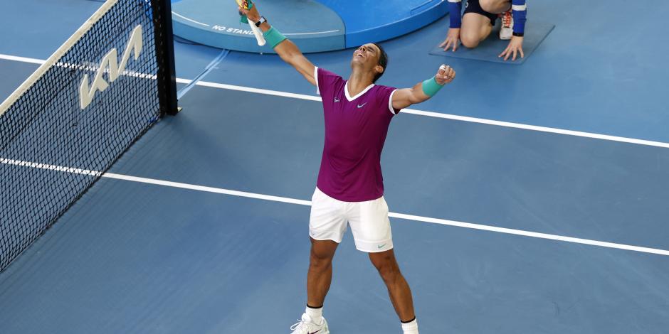 Rafael Nadal celebra una victoria en el Australia Open