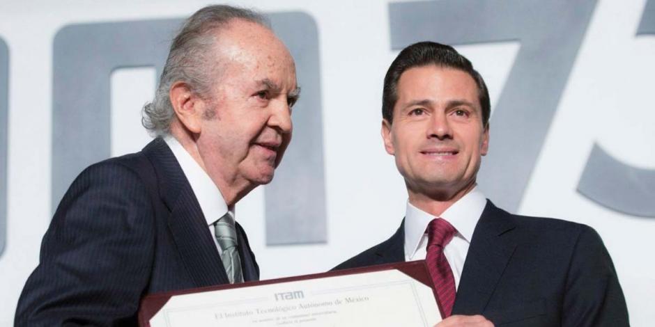 Enrique Peña Nieto definió a Alberto Baillères González como un promotor de la educación y el desarrollo económico de México