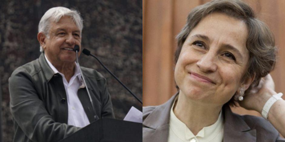 Carmen Aristegui calificó como "absurdas y deplorables" las críticas de AMLO desde la mañanera.