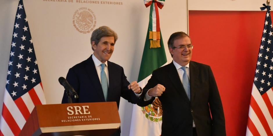 Enviado especial presidencial para el Clima, John Kerry y el canciller Marcelo Ebrard