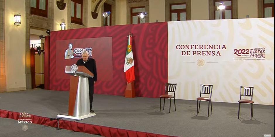El presidente de México Andrés Manuel López Obrador este jueves en conferencia de prensa en Palacio Nacional.