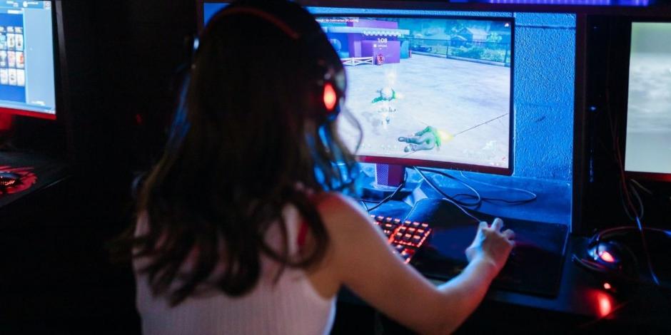 Gamer frente a su monitor.