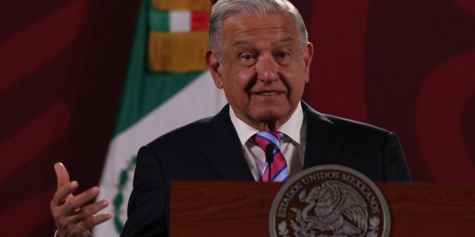 Andrés Manuel López Obrador en conferencia "mañanera" este miércoles 16 de febrero.