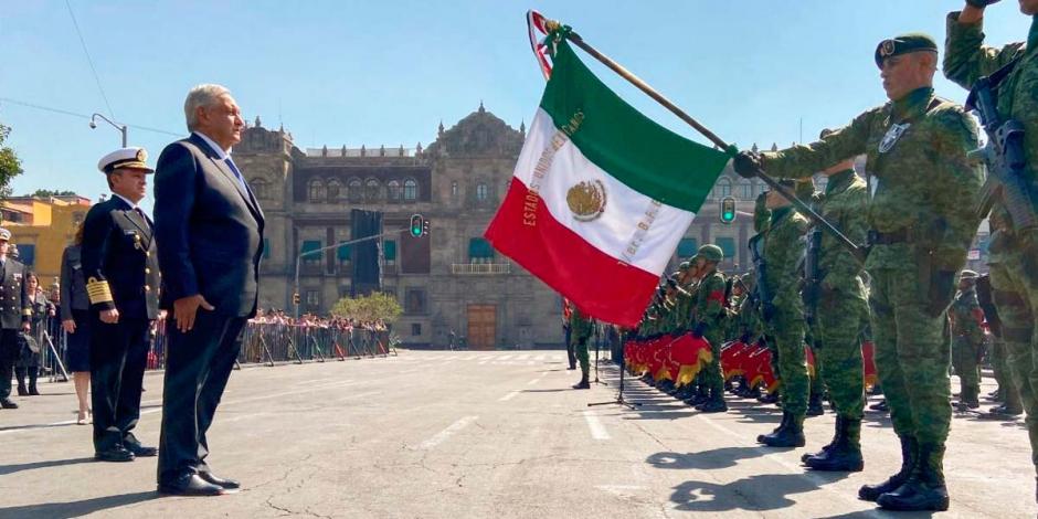 AMLO en la conmemoración del Día del Ejército Mexicano el 19 de febrero de 2020