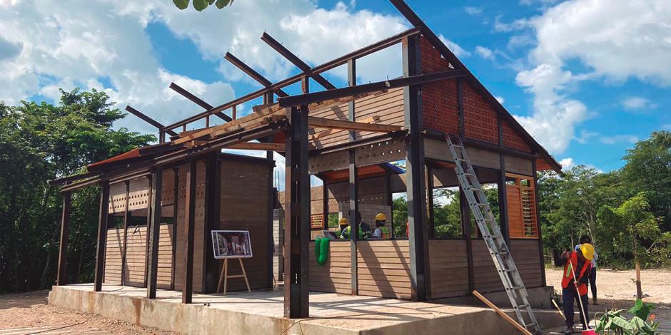 Prototipo de vivienda presentado por Conavi y la UNAM en Palenque, Chiapas, en noviembre.