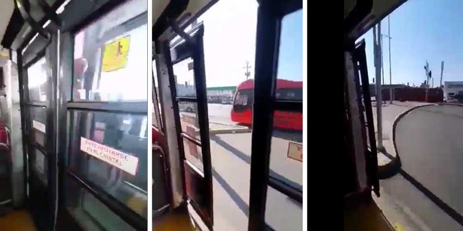 Metrobús abre sus puertas durante recorrido, aquí la secuencia de la apertura