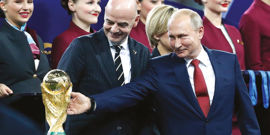 Infantino y Putin, en la final del Mundial de Rusia en 2018.