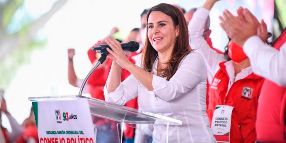 Carolina Viggiano, candidata de la coalición Va por Hidalgo.