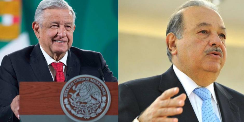 Andrés Manuel López Obrador, Presidente de México y el empresario Carlos Slim.