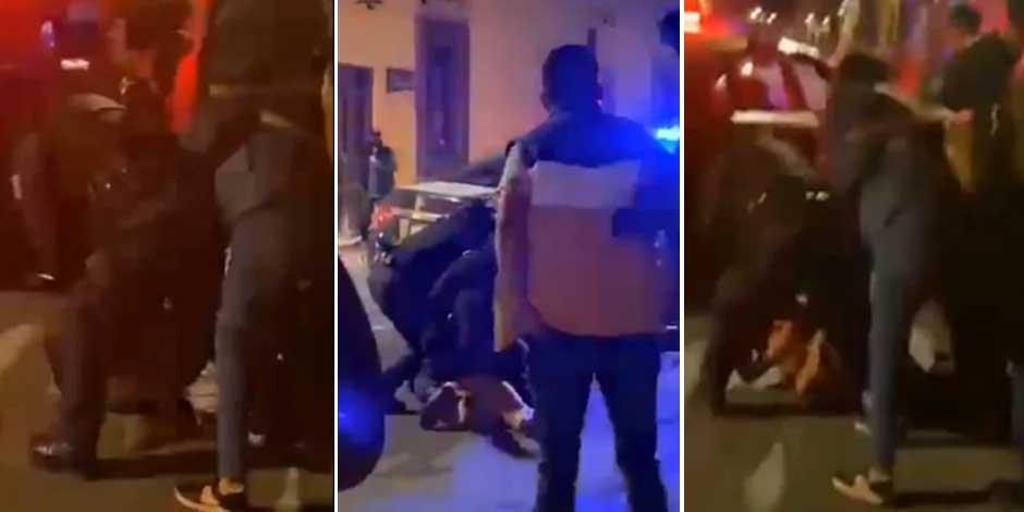 Policías golpean a dos mujeres afuera de un bar en San Miguel de Allende, Guanajuato