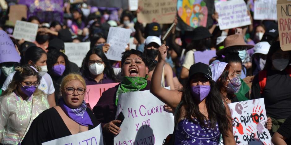 Muy concurrida estuvo la marcha de ayer en Toluca, capital del Estado de México.