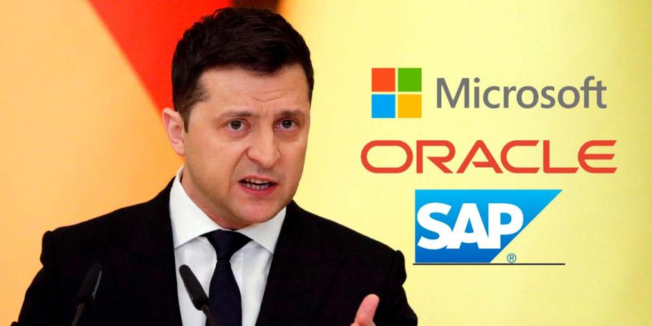 Volodimir Zelenski pidió que Microsoft, Oracle y SAP dejen de dar soporte en Rusia