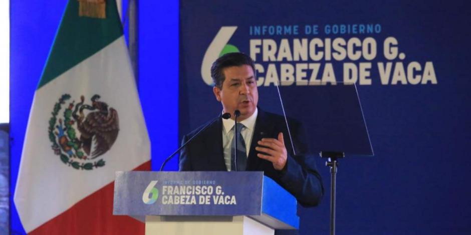 El gobernador de Tamaulipas, Francisco García Cabeza de Vaca, dirigió su mensaje en el Centro de Convenciones de Reynosa,.
