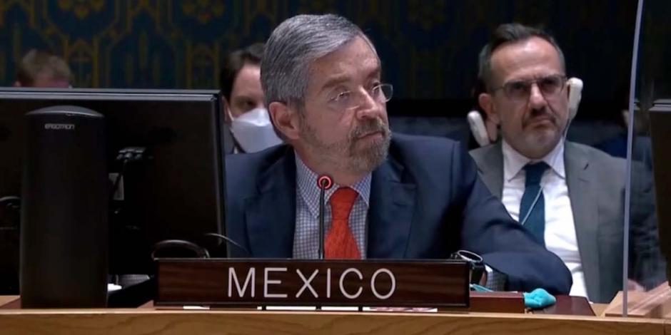 El representante permanente de México ante la ONU, Juan Ramón de la Fuente.