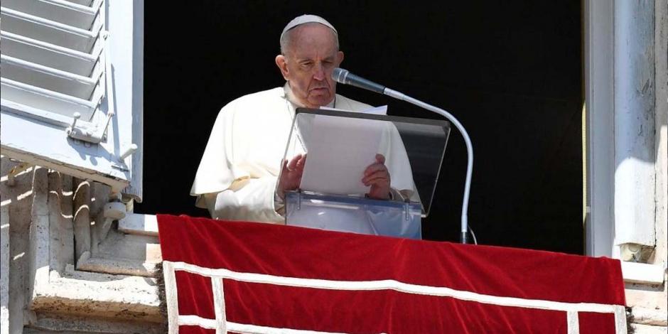 El papa Francisco durante su mensaje dominical en el Vaticano