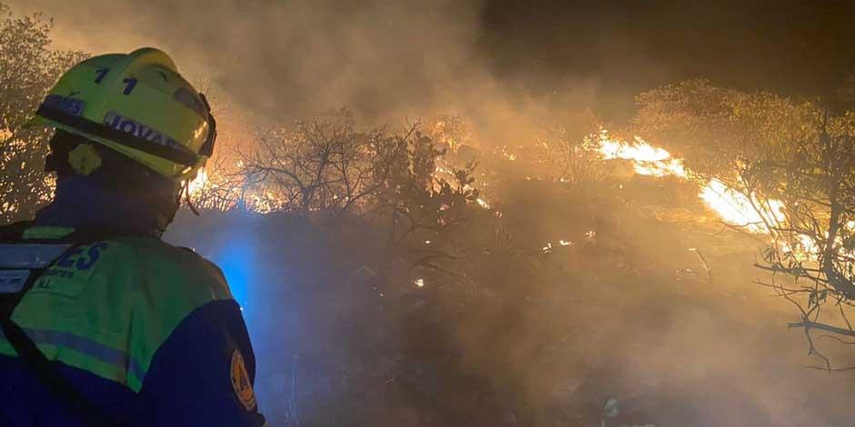 Incendio forestal se registra en Cerro de las Mitras, Nuevo León