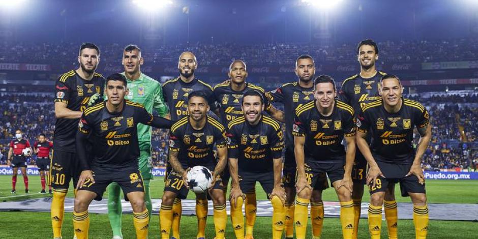 Jugadores de Tigres previo a uno de sus partidos en el Torneo Clausura 2022 de la Liga MX.