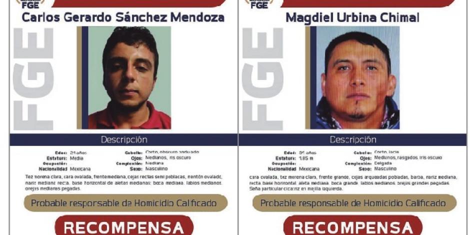 La Fiscalía del Estado difundió las fotos de los presuntos responsables del homicidio de Armando Linares.