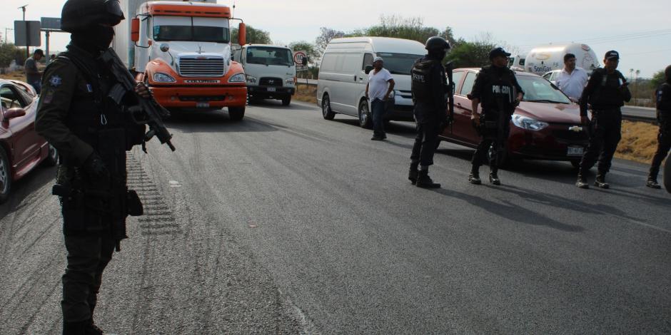 El bloqueo de los transportistas, en Celaya, el martes pasado.