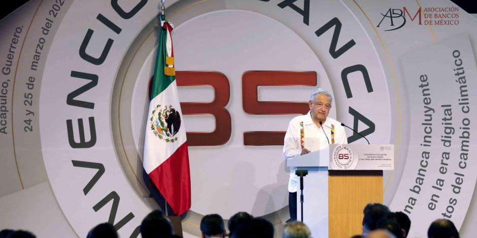 Andrés Manuel López Obrador, presidente de México durante su participación en la 85 Convención Bancaria.