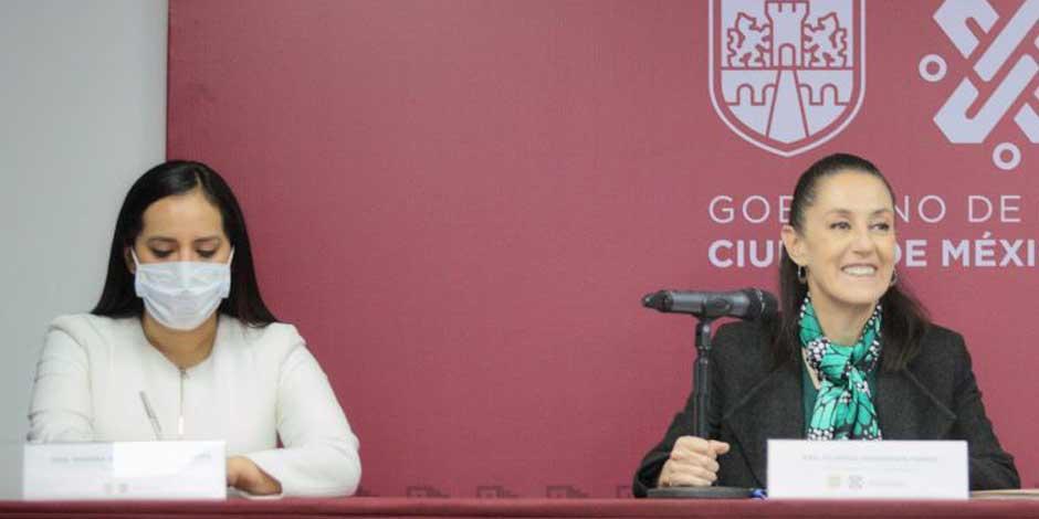en imagen de archivo, la alcaldesa Sandra Cuevas y la jefa de Gobierno, Claudia Sheinbaum