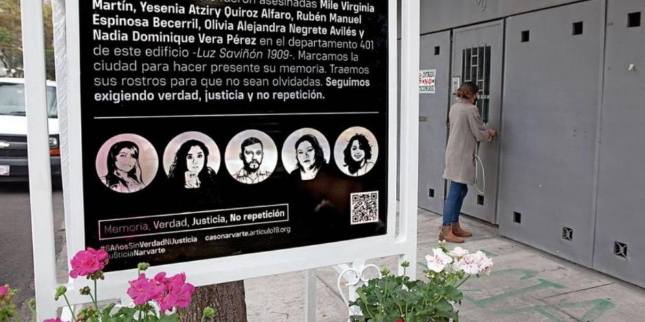 Homenaje a las víctimas del multihomicidio de la colonia Narvarte.