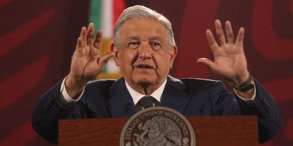 Presidente de México Andes Manuel López Obrador durante la conferencia matutina