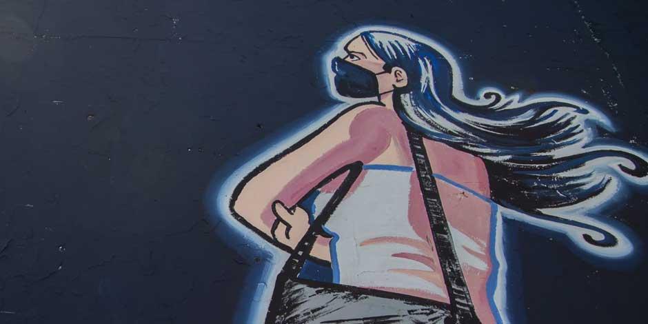 En la imagen, un mural de Debanhi Escobar, joven encontrada sin vida el pasado 21 de abril en la cisterna del motel Nueva Castilla en NL.