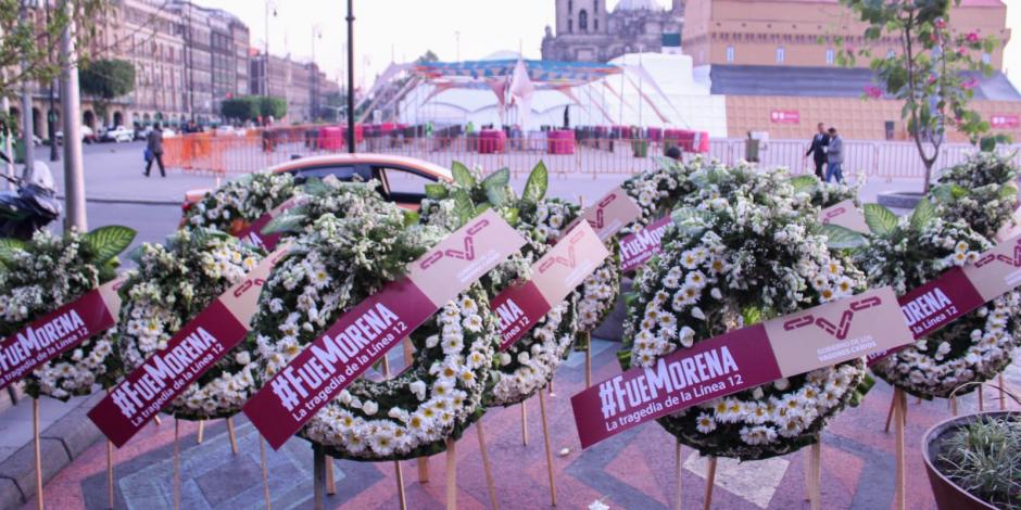 PAN coloca ofrenda floral en memoria a las víctimas de la L12