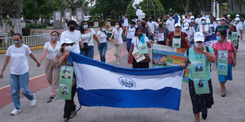 La caravana de Madres Centroamericanas, ayer, en Tuxtla Gutiérrez.
