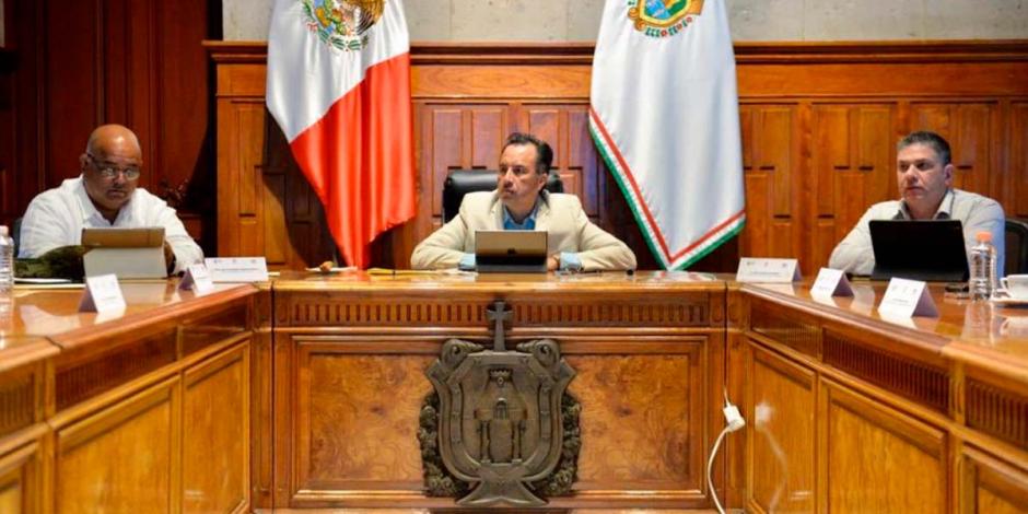 El gobernador de Veracruz, Cuitláhuac García, en la Mesa para la Coordinación de Construcción de la Paz