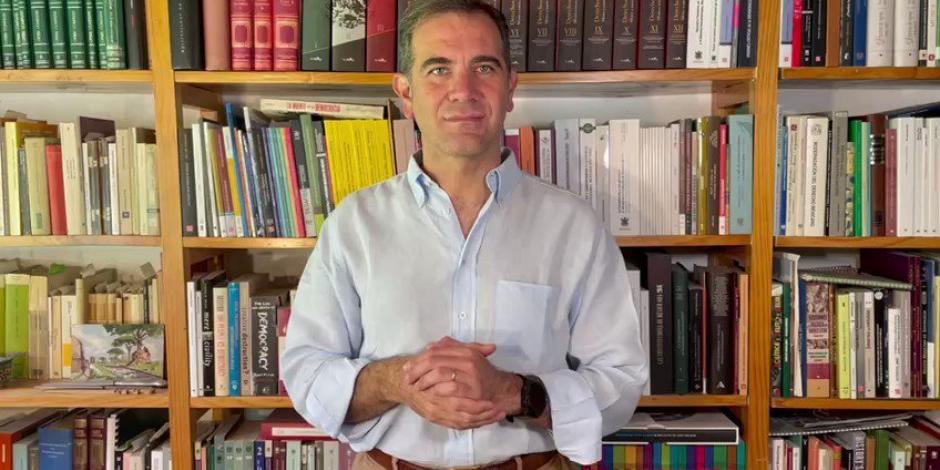 Lorenzo Córdova, consejero presidente del Instituto Nacional Electoral (INE), durante su mensaje semanal.
