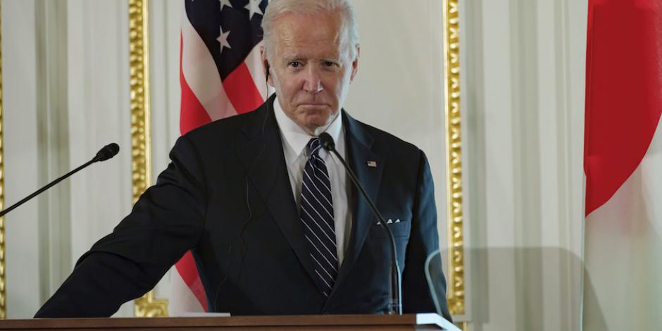 El presidente Joe Biden, en conferencia de prensa, tras su visita a Japón, ayer.