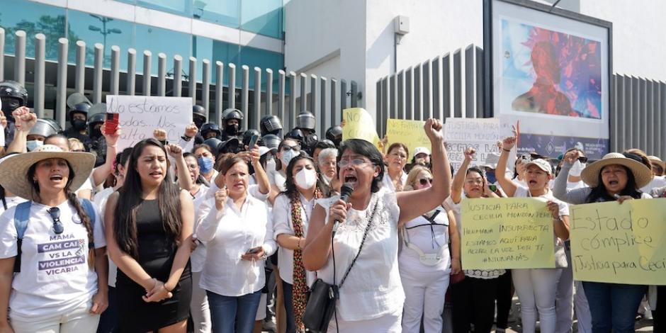 Manifestación para exigir justicia por el crimen de Cecilia Monzón, el pasado 22 de mayo en Puebla.