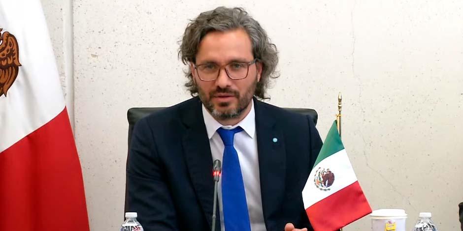 Santiago Andrés Cafiero, canciller de Argentina, en el Senado de la República