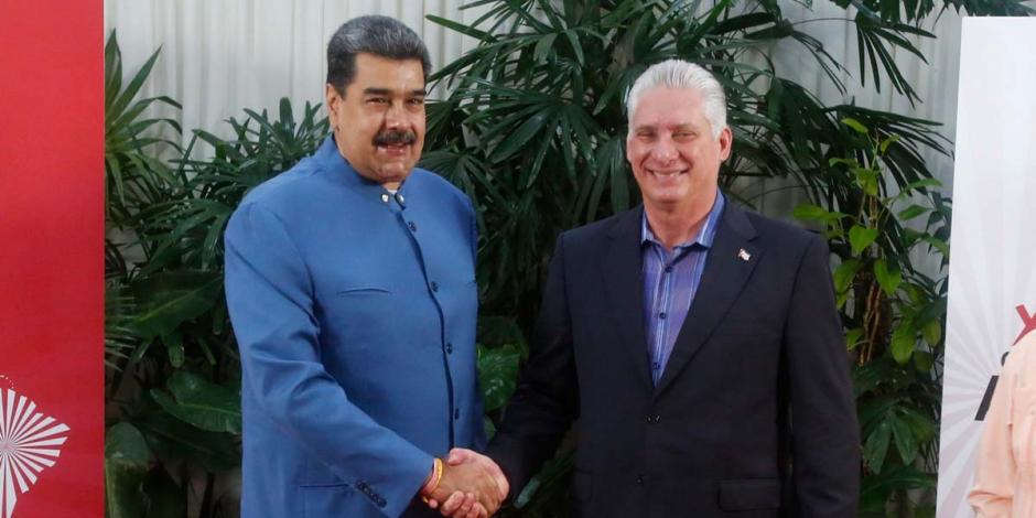 El presidente de Venezuela, Nicolás Maduro, y su homólogo de Cuba, Miguel Díaz-Canel