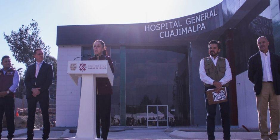 Claudia Sheinbaum en el Hospital General de Cuajimalpa.