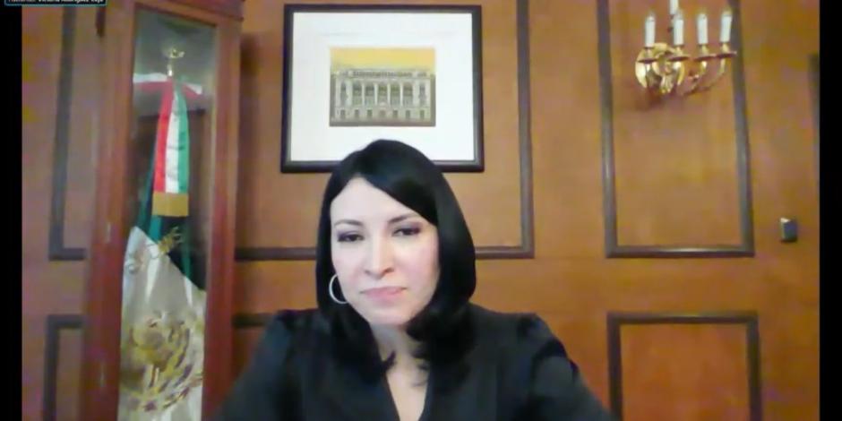 Victoria Rodríguez, gobernadora del Banxico, en videoconferencia.
