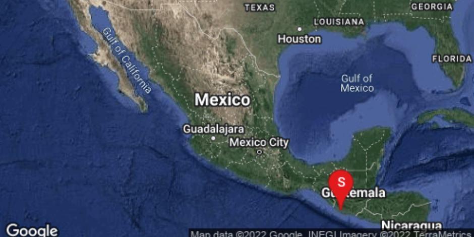 El Servicio Sismológico Nacional registró un sismo magnitud 5.2 en Ciudad Hidalgo, Chiapas.