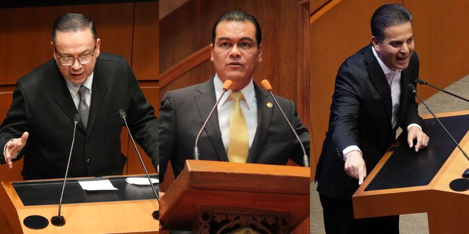 Los senadores Germán Martínez Cázares, Juan Zepeda Hernández y Damián Zepeda Vidales.